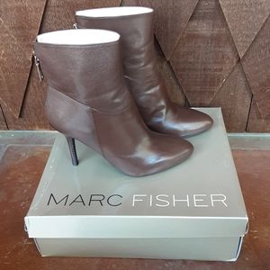 Marc Fisher Suggar Dark Brown leather booties